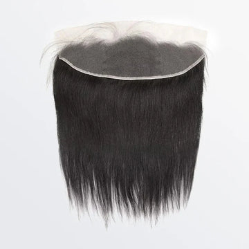 13x4 HD lace frontal, straight #1B natural black, 100% human hair, free part, 14–20 inches