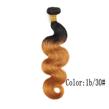 1B/30 ombre body wave virgin Remy human hair bundle, 10 to 28 inches