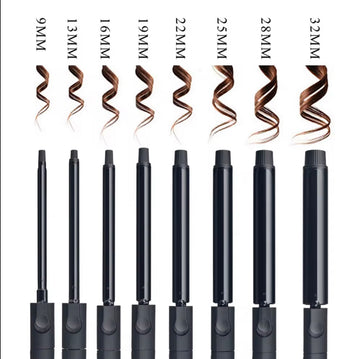 Electric Rotating Curling Iron with LED Display – PTC Ceramic Heater, 45–65W Power