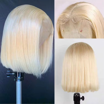 100% Human Hair Blonde Bob Wig | HD Full Lace Wig | Natural & Lightweight
