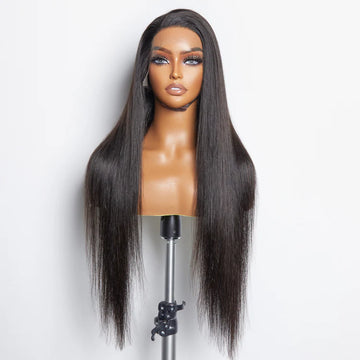 13x6 Glueless Straight Lace Front Wig | 3D Cap | Transparent Lace | Pre-Bleached | 150% Density