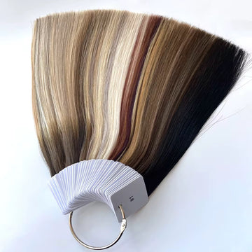 Genius Weft Hair Extensions Color Ring – Professional Shade Guide for Accurate Matching