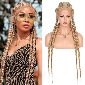 35in 360 Swiss Lace Hand-Braided Wig