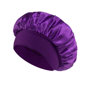 Bonnet de nuit en soie pour femme, bonnet de nuit pour cheveux bouclés, grand bonnet de nuit, large bandeau souple