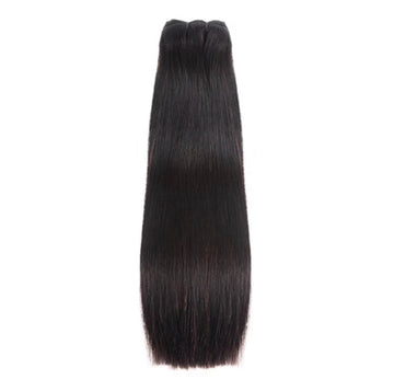 10 to 24 inch raw straight super double drawn human hair bundles in 1B natural black with silky texture