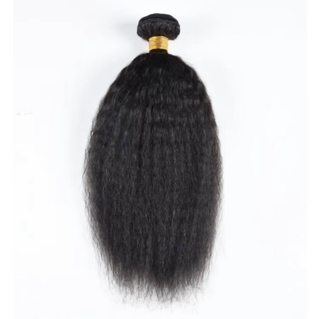 Close-up texture of 10A kinky straight human hair in natural color
