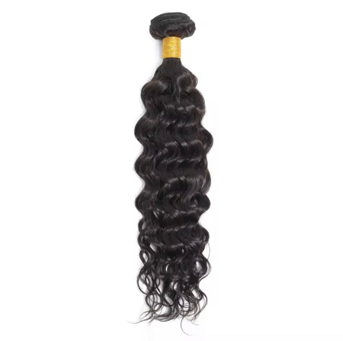 10A virgin water wave human hair bundle in 1B natural black with soft texture