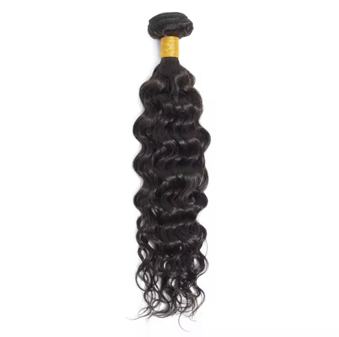 10A virgin water wave human hair bundle in 1B natural black with soft texture