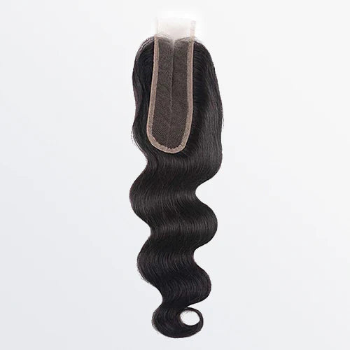 2x6 transparent lace closure, body wave texture, natural black #1B, slim design, 100% virgin human hair, 12 to 20 inch