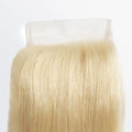 #613 straight blonde 4x4 lace closure, HD lace, free part, 12A human hair, 12 to 20 inch