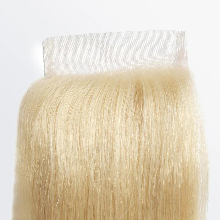#613 straight blonde 4x4 lace closure, HD lace, free part, 12A human hair, 12 to 20 inch