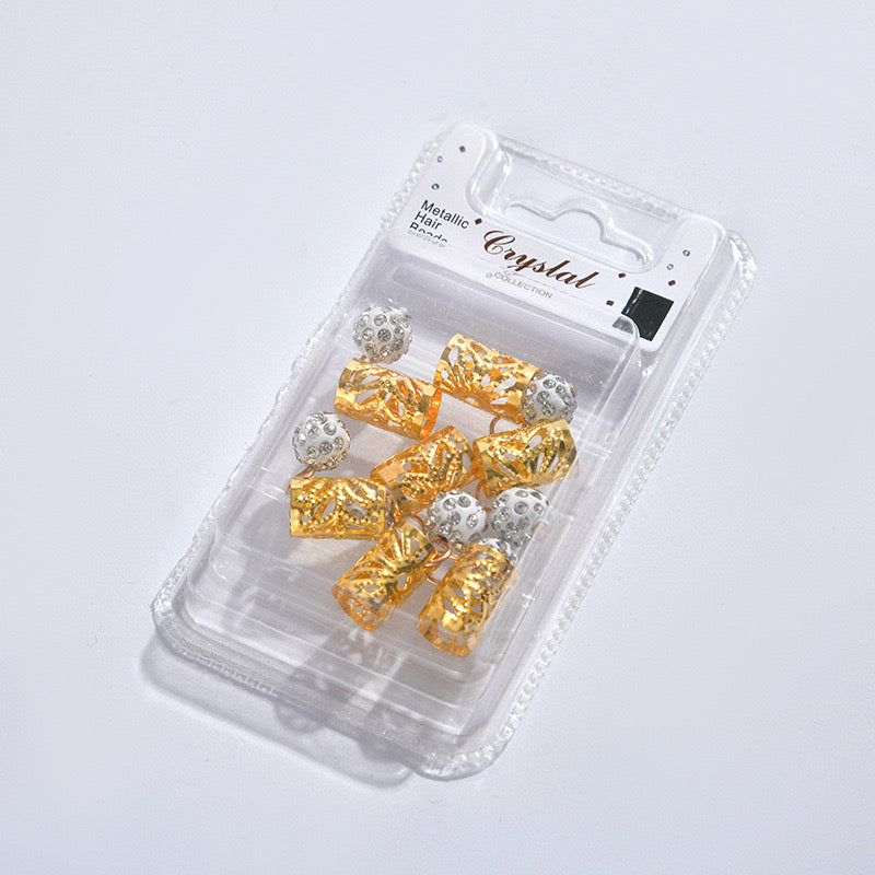 Dreadlock Beads & Hair Extension Rings, DIY Hollow Accessories, Gold & Silver Hair Ornaments, Hair Accessories Wholesale