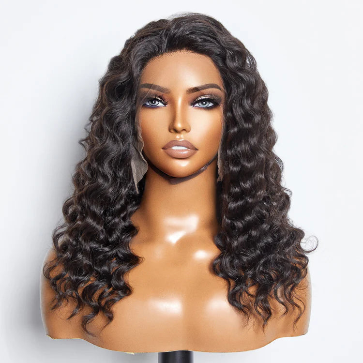 Loose Deep Wave Lace Front Wig – Glueless 3D Cap, 13×4 Transparent Lace, Pre-Bleached, 150% Density
