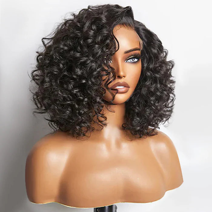 10″ Loose Wave Glueless Wig – Bouncy Left C Part, Minimalist HD Lace, Ready to Wear