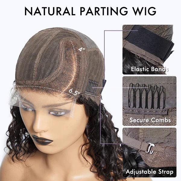 10″ Loose Wave Glueless Wig – Bouncy Left C Part, Minimalist HD Lace, Ready to Wear