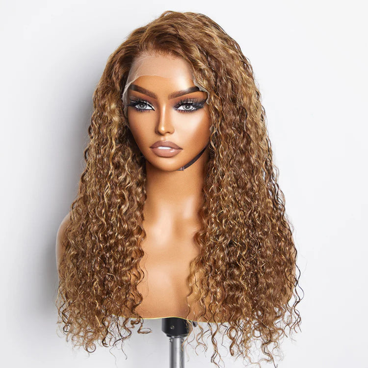 22–24″ Pre‑Plucked 13×4 Lace Front Water Wave Wig – Free Part, 150% Density, 100% Human Hair