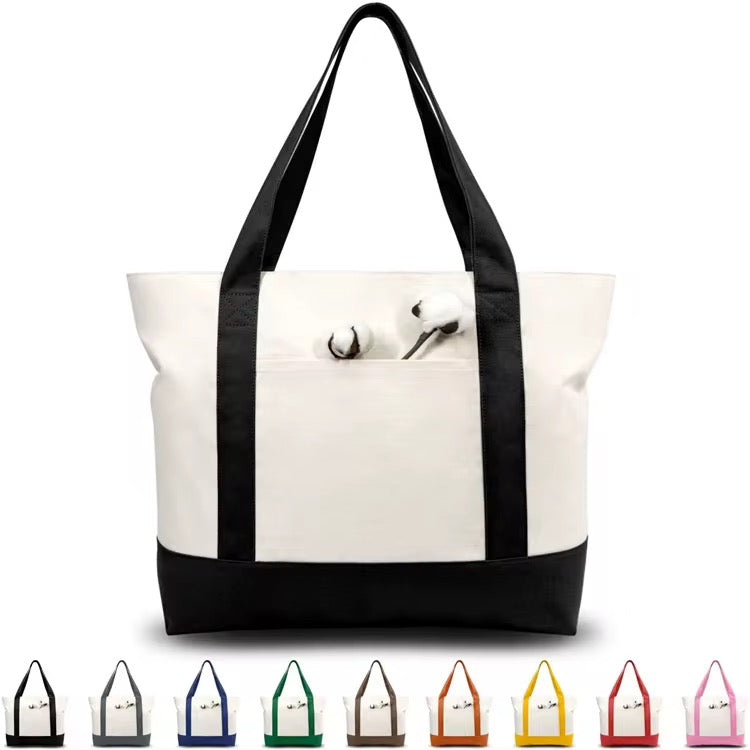 Large Capacity Stylish Canvas Tote Bag – Eco-Friendly Cotton