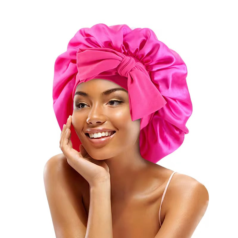 Silky Satin Hair Bonnet for Sleeping – Elastic Band, Protective Night Cap