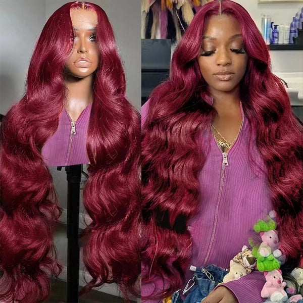 99J Burgundy Body Wave HD Lace Front Wig – 13x6 HD Lace Frontal Human Hair Wig