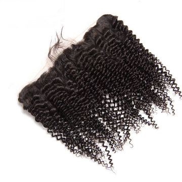 13x4 HD Lace Frontal – Kinky Curl #1B Natural Black Human Hair