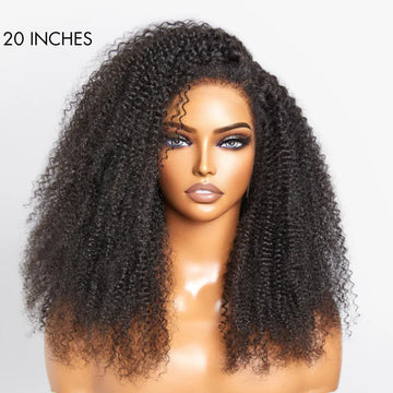 Afro Curly HD Lace Long Wig with Kinky Edges – 100% Human Hair