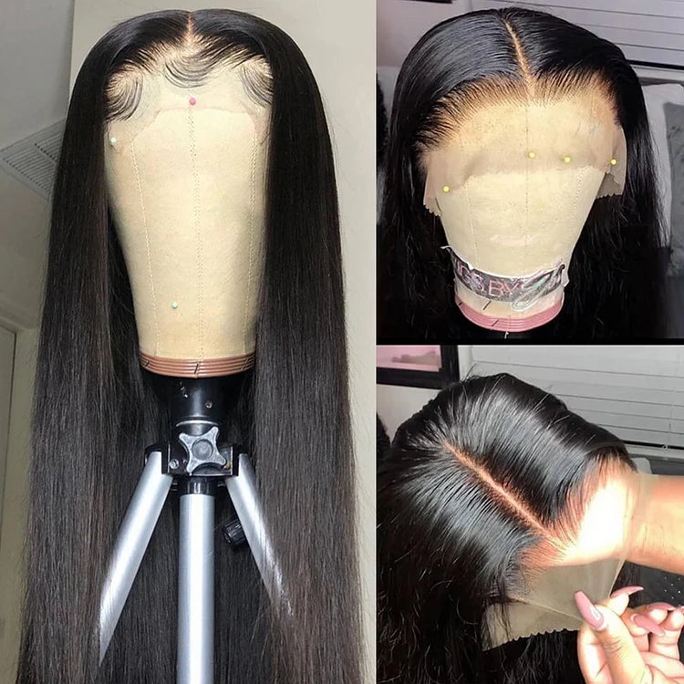 13”x6” HD Lace Frontal Wig #1B Straight 100% Human Hair | 180% Density