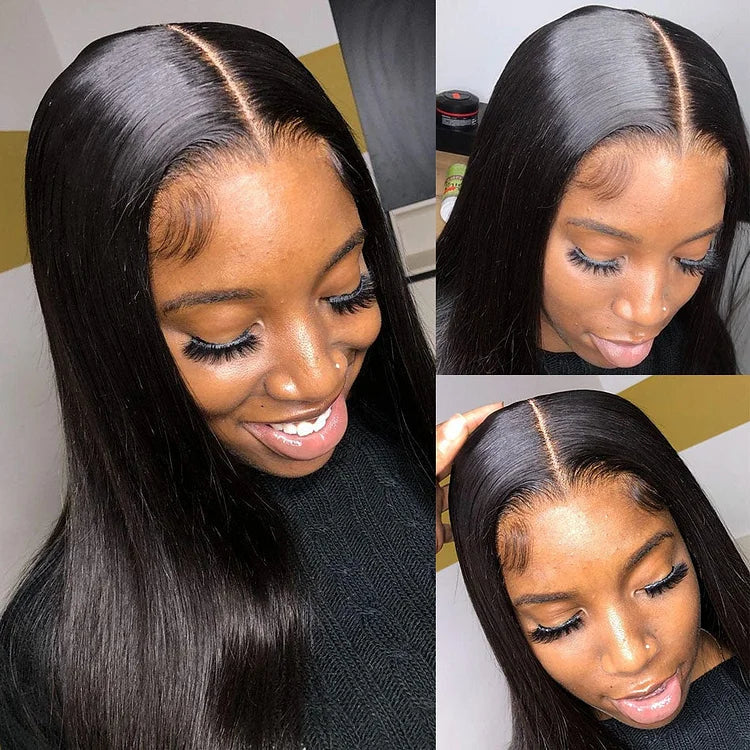 13”x6” HD Lace Frontal Wig #1B Straight 100% Human Hair | 180% Density
