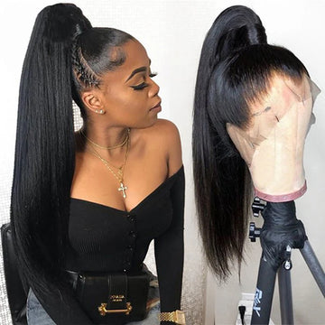 Full Lace Human Hair Wig for Braiders – 100% Human Hair, HD Lace, 180% Density, 18”–32”, Natural 1B Color