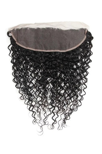 13x4 HD Lace Frontal – Deep Wave #1B Natural Black Human Hair | Pre-Plucked with Baby Hair | 100% Virgin Hair Closure