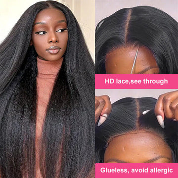 Best Kinky Straight Glueless HD Lace 4x4 Closure Wig – Beginner-Friendly, Natural Look, Easy Install