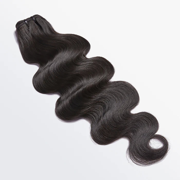 Raw Vietnamese body wave human hair bundles, 12A grade, color #1B natural black, 18 to 30 inches