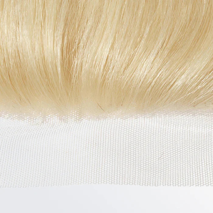 #613 straight blonde 4x4 lace closure, HD lace, free part, 12A human hair, 12 to 20 inch
