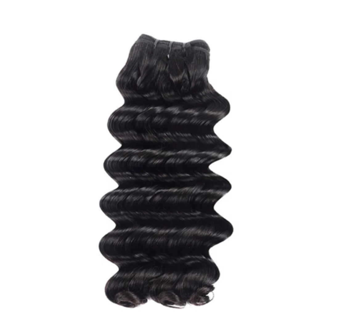 10 to 24 inch raw deep wave super double drawn human hair bundle in 1B natural black