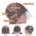 Full lace human hair wig with 180% density and natural color (1B), made from 100% real human hair.
