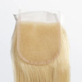 #613 straight blonde 4x4 lace closure, HD lace, free part, 12A human hair, 12 to 20 inch