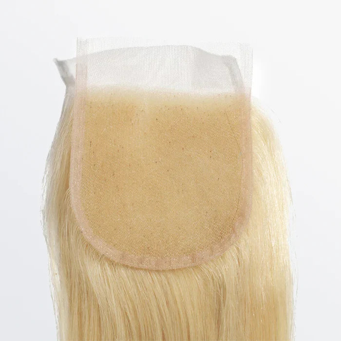 #613 straight blonde 4x4 lace closure, HD lace, free part, 12A human hair, 12 to 20 inch