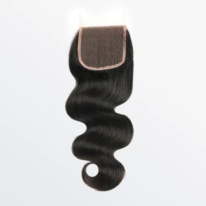 4x4 HD lace closure, body wave texture, natural black #1B, free part, 100% virgin human hair, 14 to 20 inch