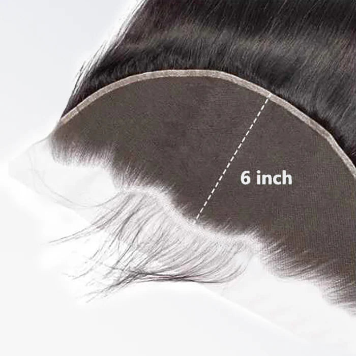 13x6 HD straight lace frontal, #1B natural black, free part, 100% human hair, 14–20 inches