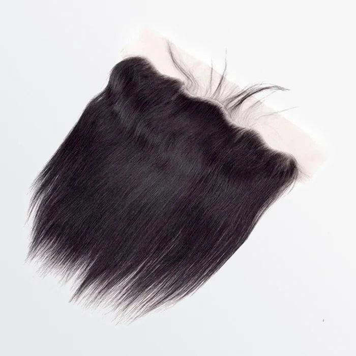 13x4 HD lace frontal, straight #1B natural black, 100% human hair, free part, 14–20 inches
