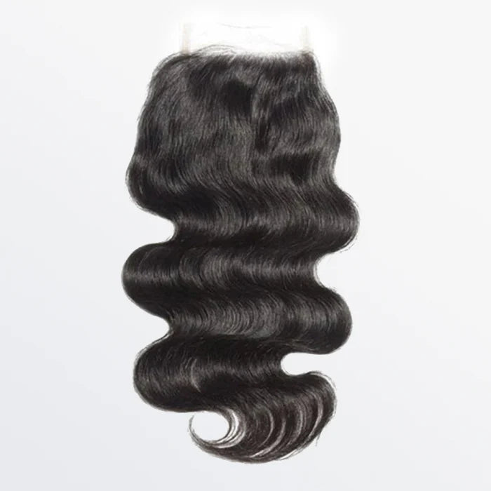 4x4 HD lace closure, body wave texture, natural black #1B, free part, 100% virgin human hair, 14 to 20 inch