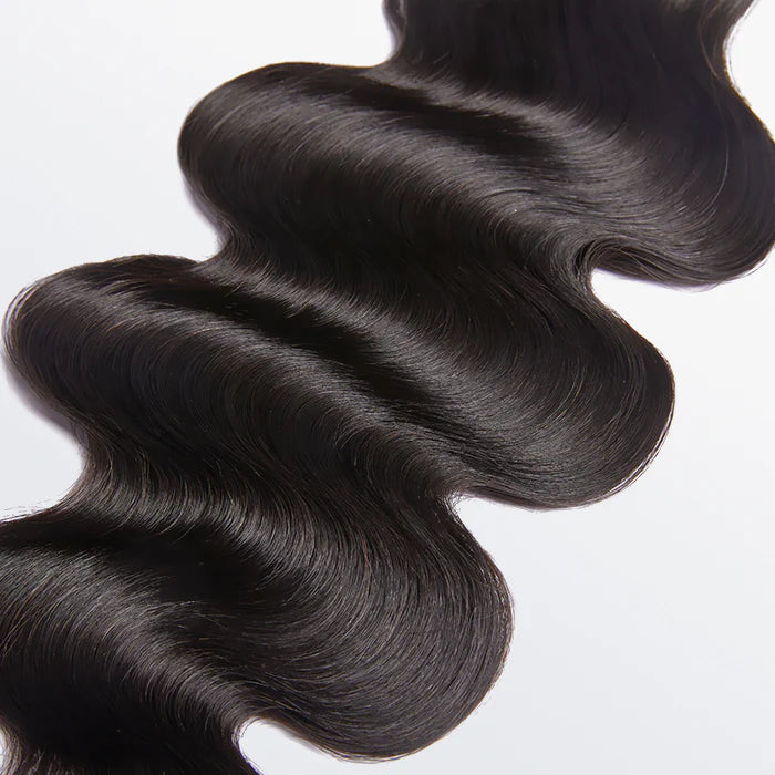 Raw Vietnamese body wave human hair bundles, 12A grade, color #1B natural black, 18 to 30 inches