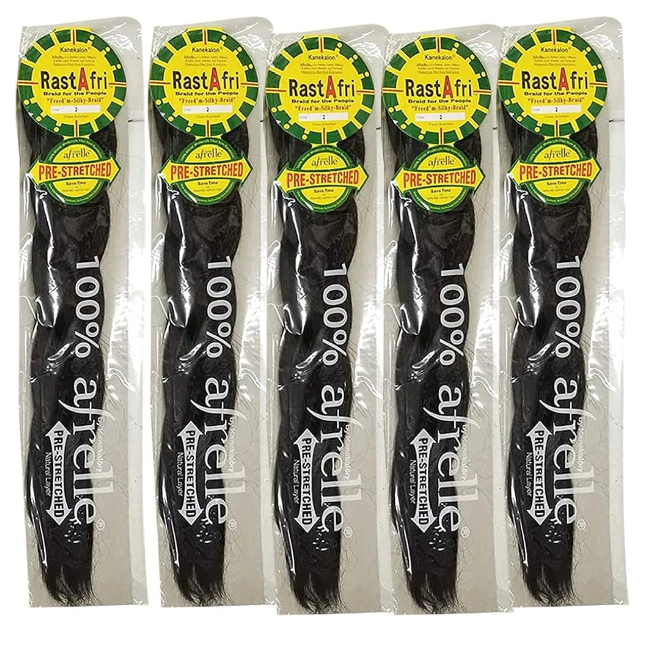 RastAfri braiding hair extensions, pre-stretched synthetic fiber, natural texture