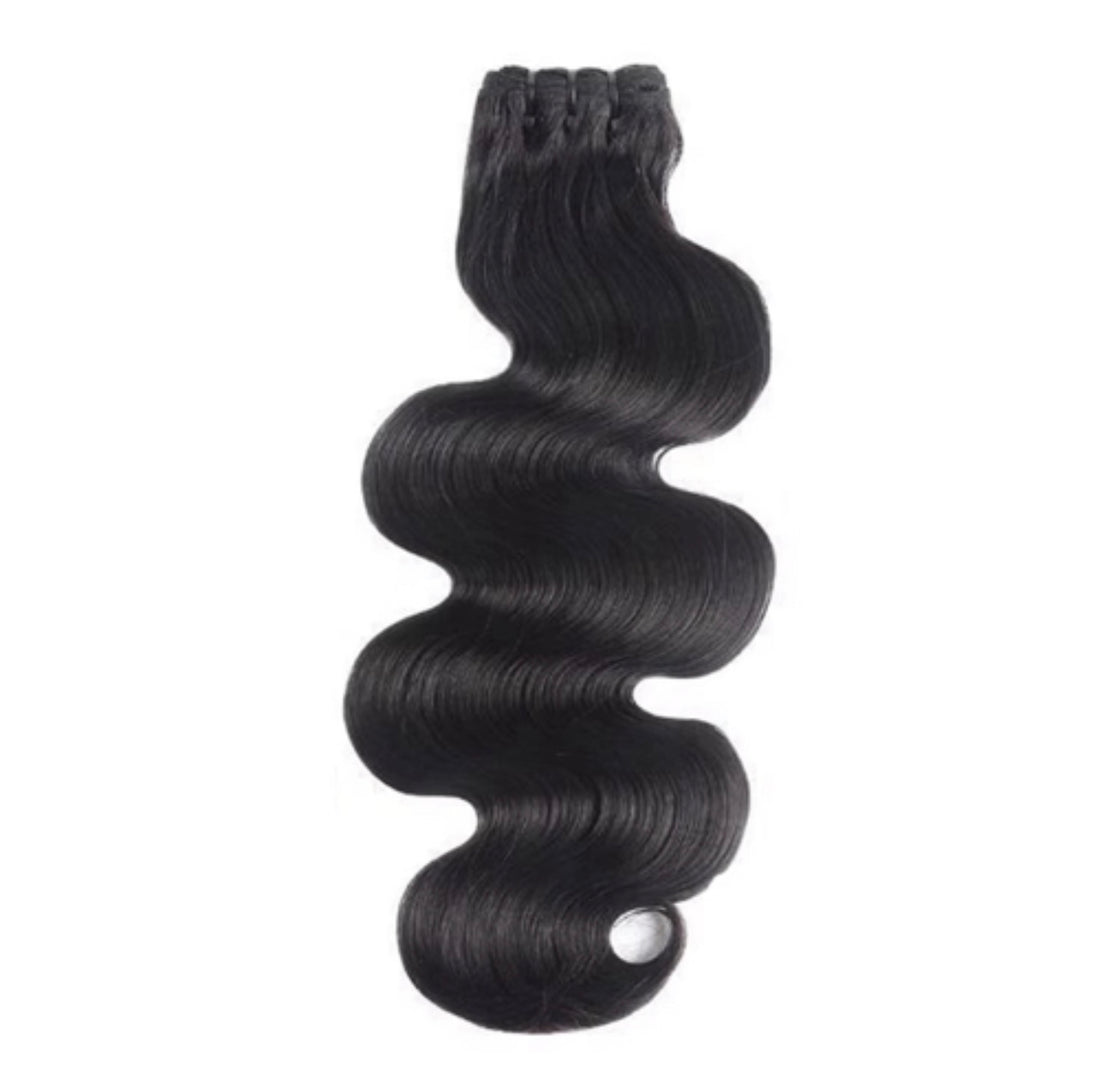 10 to 24 inch raw body wave super double drawn human hair bundles in 1B natural black