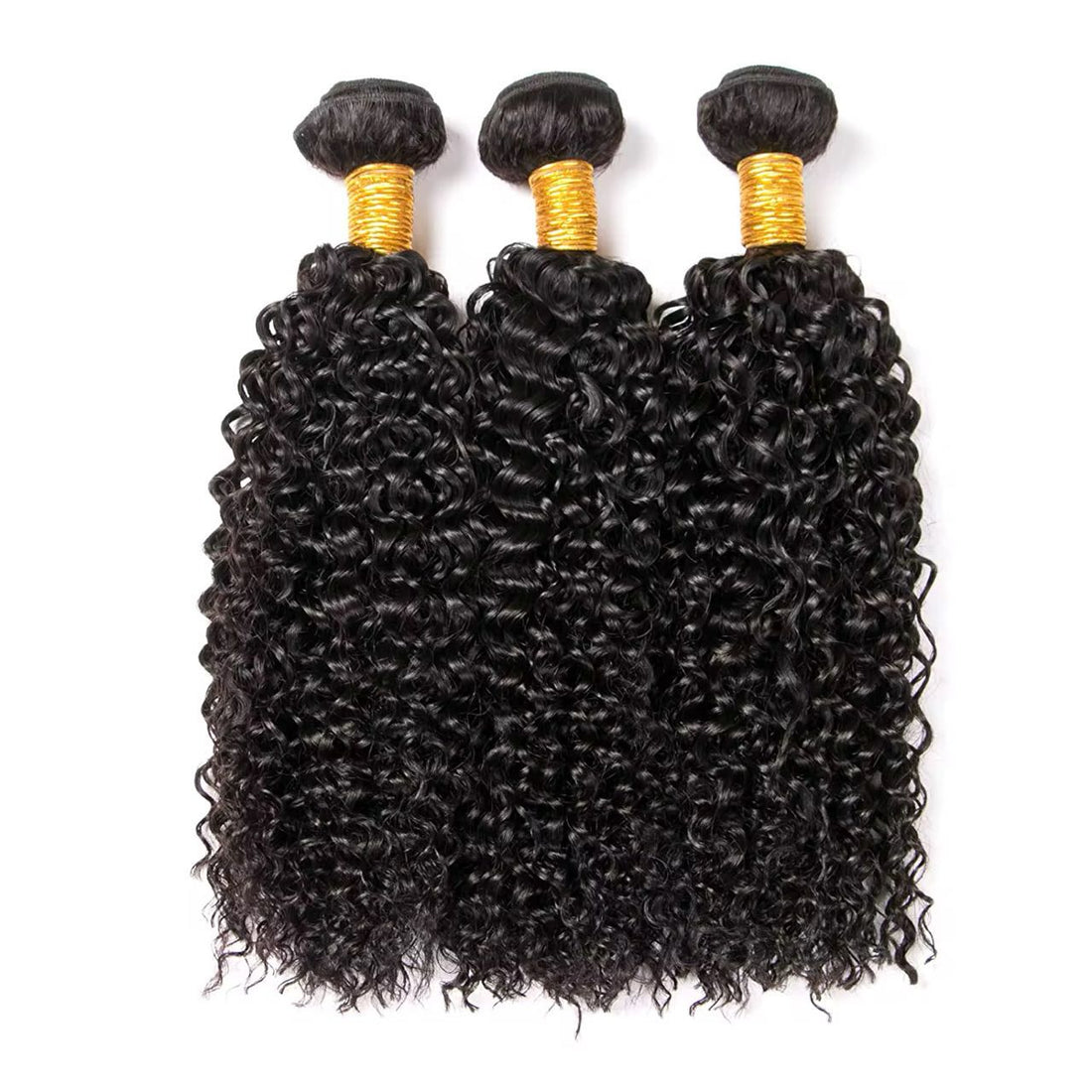 1B Raw Jerry Curl Human Hair Bundles – 3pcs of 12A Grade Unprocessed Hair, 100g Each, Natural Black Curls