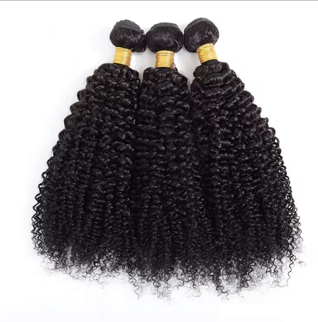 1B Raw Kinky Curly Human Hair Bundles – 3pcs, 12A Grade, 100g Each – Natural Black Unprocessed Hair for Voluminous Curls