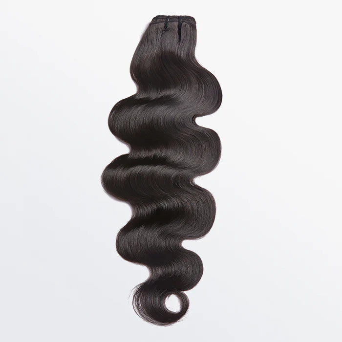 Raw Vietnamese body wave human hair bundles, 12A grade, color #1B natural black, 18 to 30 inches
