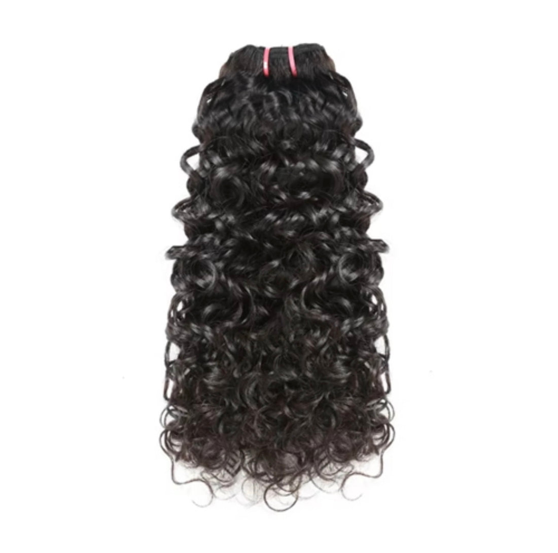 10 to 24 inch raw water wave super double drawn human hair bundle in 1B natural blac