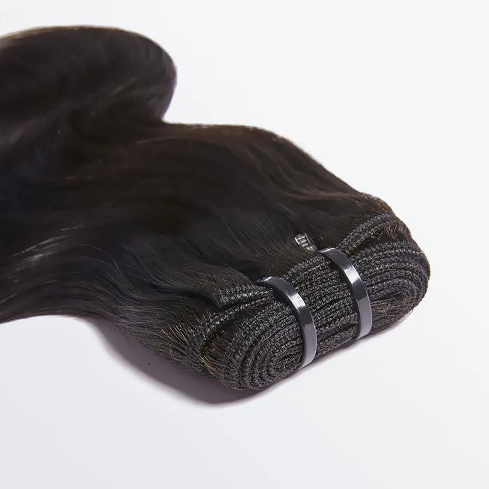 Raw Vietnamese body wave human hair bundles, 12A grade, color #1B natural black, 18 to 30 inches
