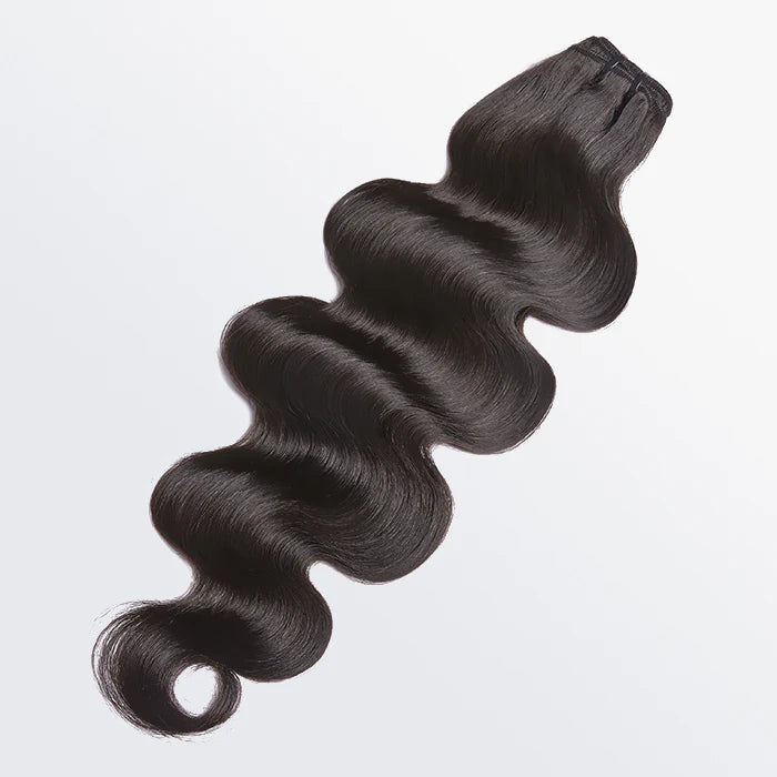 Raw Vietnamese body wave human hair bundles, 12A grade, color #1B natural black, 18 to 30 inches