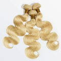 #613 blonde body wave Remy human hair bundles, 10 to 30 inches, soft wavy texture
